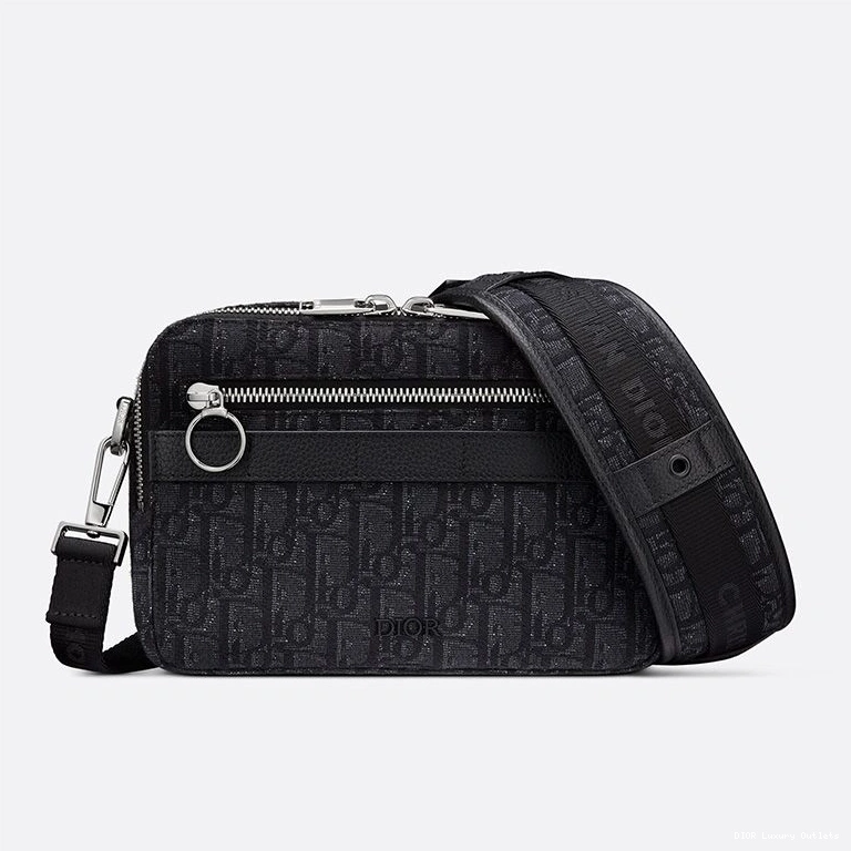 Cheap Canvas Messenger Safari Motif Black Dior Oblique 0816 Luxury